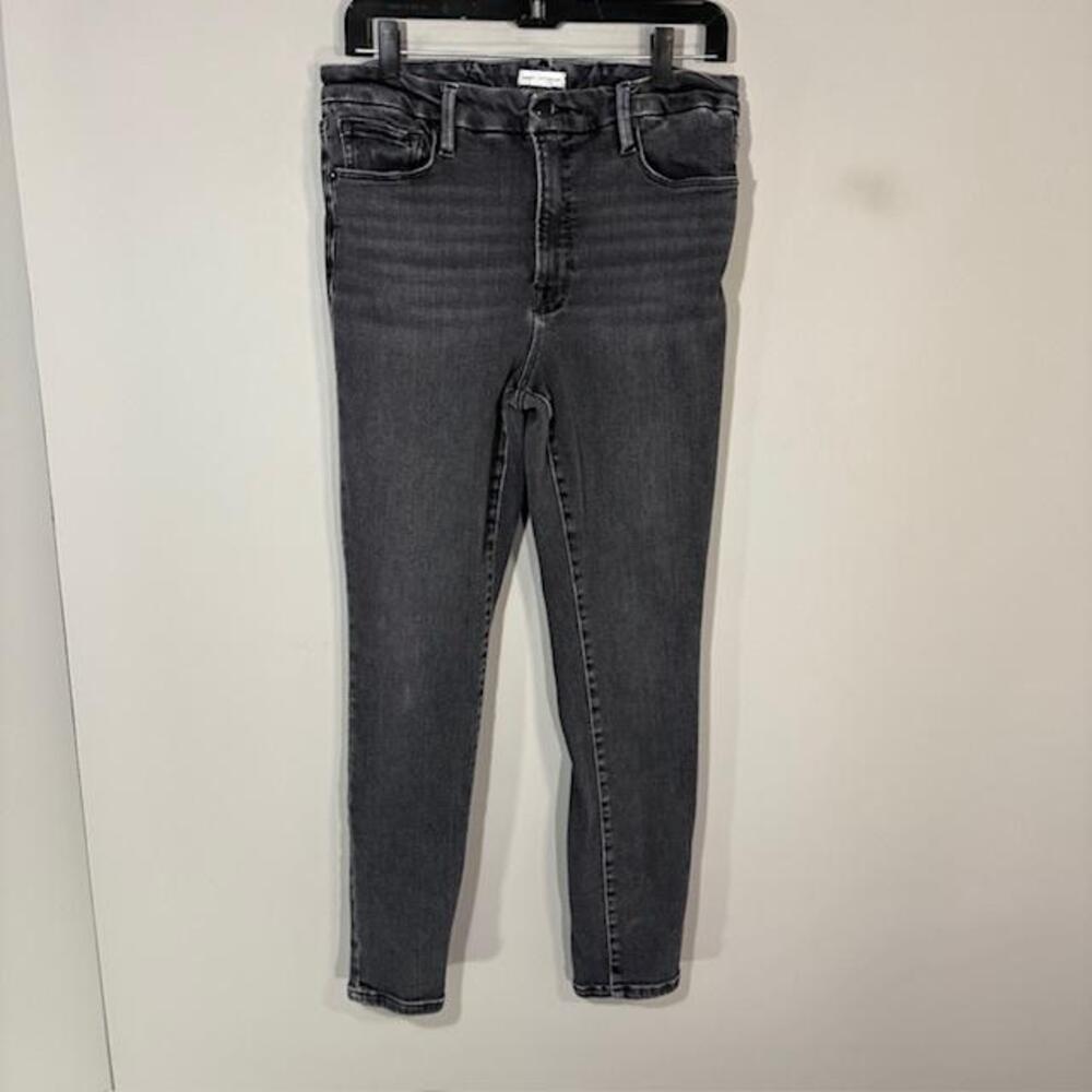Good American Jeans Womens 12/31 Gray Charcoal Wash High Rise Skinny 31x27.5